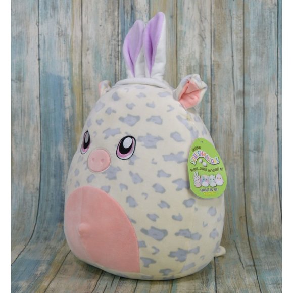 Squishmallows 12” Rosie the Spotted Pig with Bunny Ears Easter Exclusive 2021 - Picture 2 of 9